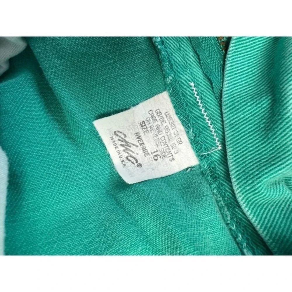 Vintage Chic 80s 90s Denim‎ High Waist Mom Jean Shorts Blue Green Cotton Sz 16